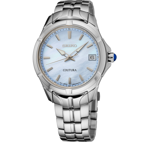 Seiko Coutura SUR583 Blue Mother-of-Pearl Dial Stainless Steel Watch