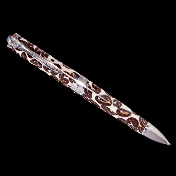 William Henry Chablis TW1 1212 – Titanium Twist Pen with Coffee Bean Acrylic & Smoky Quartz