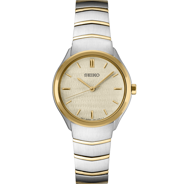 Seiko SUR550 Essentials Collection – Two-Tone Stainless Steel Watch, Champagne Dial