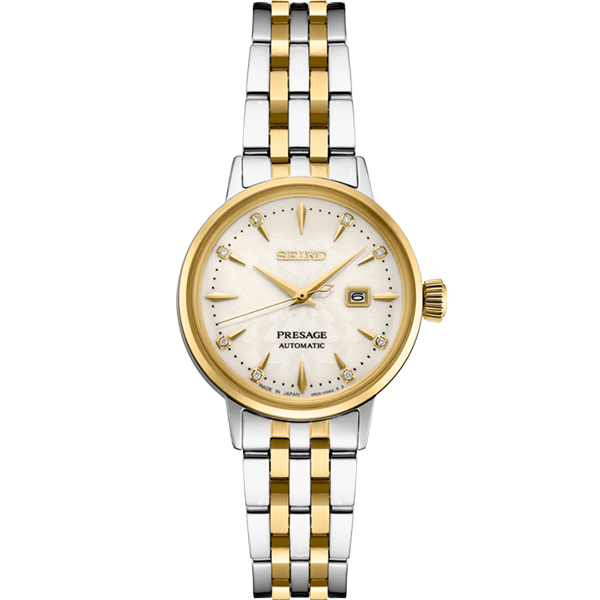 Seiko Presage Cocktail Time SRE010 – White Lady Inspired Automatic Watch with Diamonds