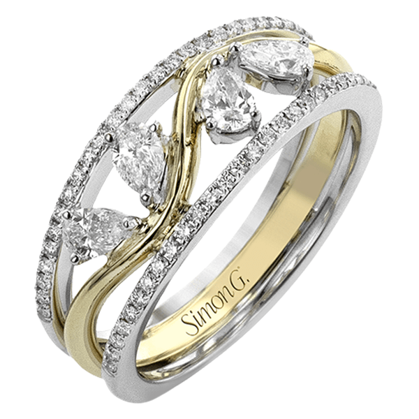 Simon G 18K Two-Tone Diamond Fashion Ring – Elegant Multi-Stone Design