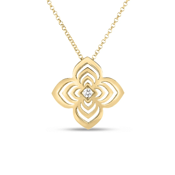 Roberto Coin Palazzo Ducale Carnival Large Diamond Flower Necklace