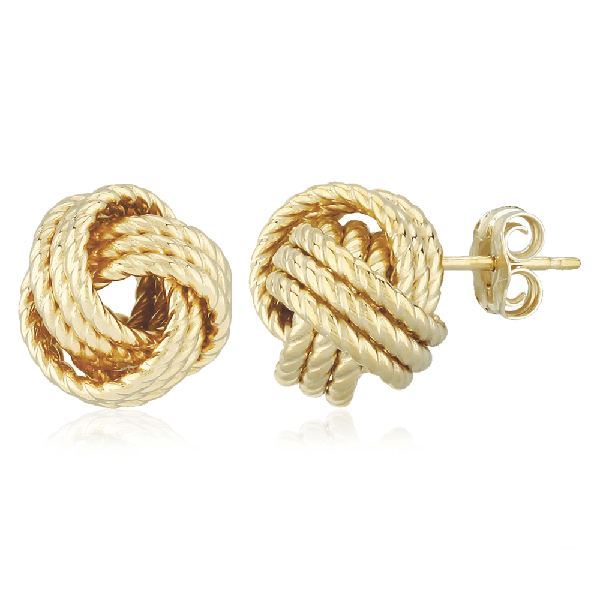 Carla Corp 14K Yellow Gold Twisted Love Knot Stud Earrings