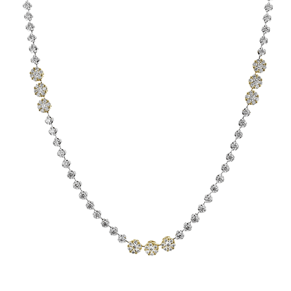 Simon G. LP4336-A 18K White Gold Diamond Station Necklace